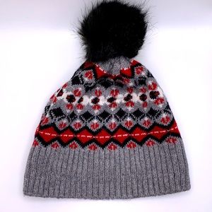 Vera Bradley Jacquard Pom Pom Beanie in Playful Penguins Red